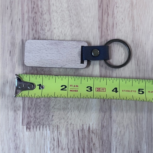 Wooden Keychain with Leather Strap & Metal Ring – “Smart Donkey” Design - Picture 3 of 3